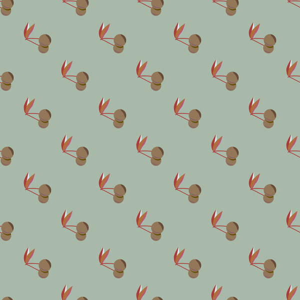 Cute cherries seamless pattern. Vector illustration.
