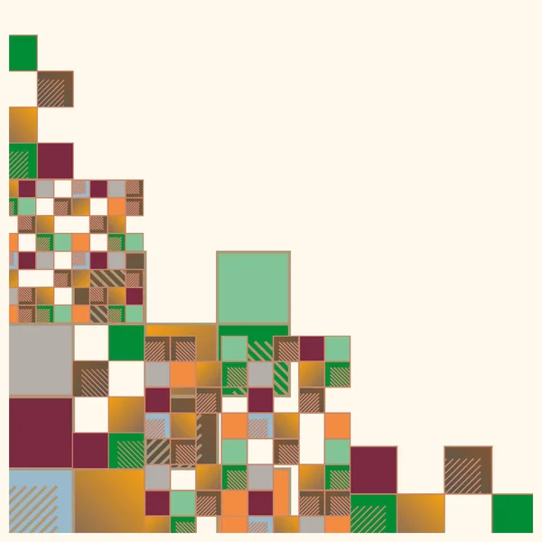 Bunte Abstrakte Grafische Pixel Vektorillustration Von Würfeln Und Quadraten — Stockvektor