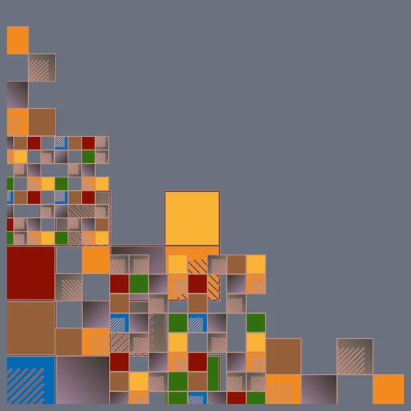 Pixels Coloridos Ilustração Vetorial Fundo Cubos Quadrados —  Vetores de Stock