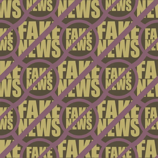 Modello Concettuale Senza Cuciture Con Logo Fake News Problemi Globali — Vettoriale Stock