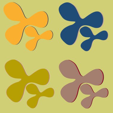 Su sıçramalarına ve parlak renkli boya arka plan üzerinde izole BLOB'lar vektör.