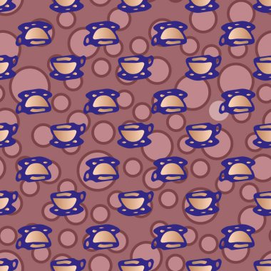 Bardak kahve veya çay arka plan seamless modeli üzerinde noktalı.