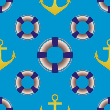 deniz karikatür düz yinelenen desen. illüstrasyon