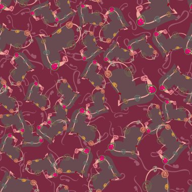 Soyut kalp doodle arka plan için seamless modeli