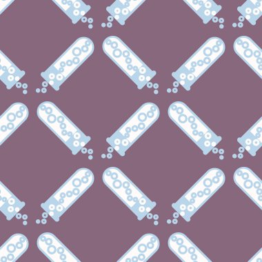 Kimya test tüpleri parlak arka plan üzerinde. Seamless modeli.