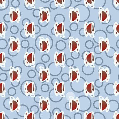 Bardak kahve veya çay arka plan seamless modeli üzerinde noktalı.