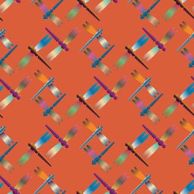 Dekoratif renkli seamless modeli ile şirin yusufçuk