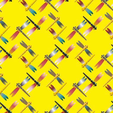 Dekoratif renkli seamless modeli ile şirin yusufçuk