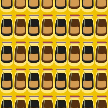 Kavanoz ile rustik ev konserve yeni dikişsiz desen arka planı için.