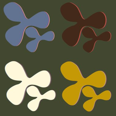 Su sıçramalarına ve parlak renkli boya arka plan üzerinde izole BLOB'lar vektör.