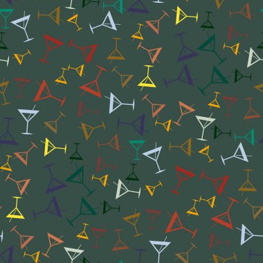 Tropik kokteyller desen, renkli kesintisiz vektör çizim