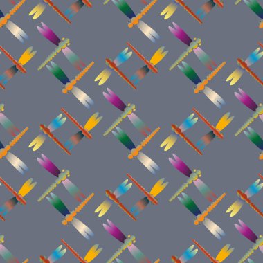 Dekoratif renkli seamless modeli ile şirin yusufçuk