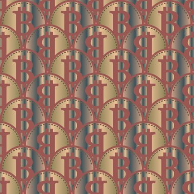 Renkli bitcoins işaretleri ile mali seamless modeli