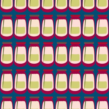 Kavanoz ile rustik ev konserve yeni dikişsiz desen arka planı için.