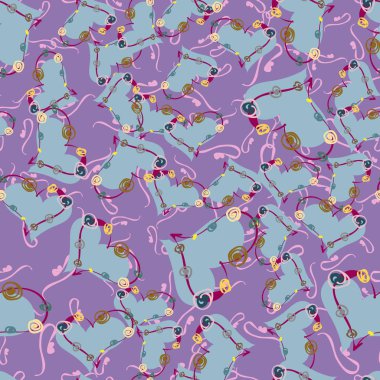 Soyut kalp doodle arka plan için seamless modeli