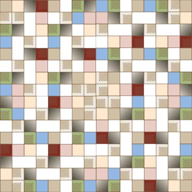 grafik Mozaik, vektör çizim küpleri ve kareler