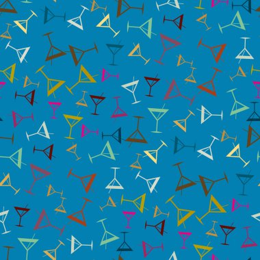 Tropik kokteyller desen, renkli kesintisiz vektör çizim