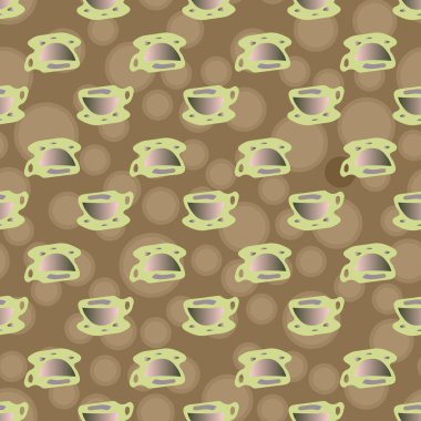 Bardak kahve veya çay arka plan seamless modeli üzerinde noktalı.