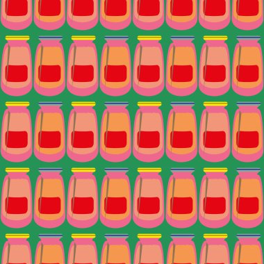 Kavanoz ile rustik ev konserve yeni dikişsiz desen arka planı için.