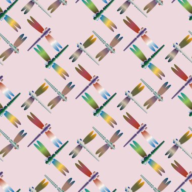 Dekoratif renkli seamless modeli ile şirin yusufçuk