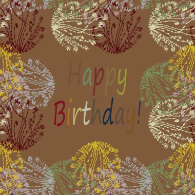 Çiçek desenli harflerle kutlu olsun çok renkli el çekilmiş