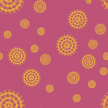 Sorunsuz soyut mandala desen. Basit şekiller oluşan süsleme. 