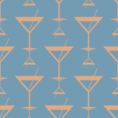 Tropik kokteyller desen, renkli kesintisiz vektör çizim