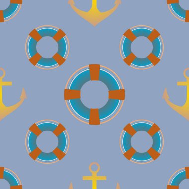 deniz karikatür düz yinelenen desen. illüstrasyon