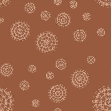 Sorunsuz soyut mandala desen. Basit şekiller oluşan süsleme. 