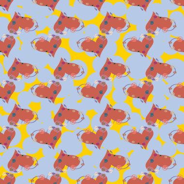 Soyut kalp doodle arka plan için seamless modeli