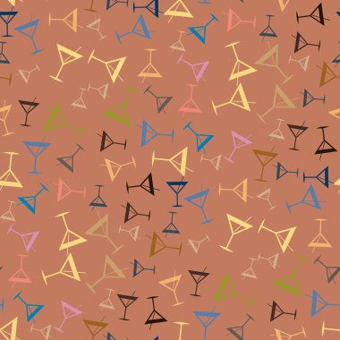 Tropik kokteyller desen, renkli kesintisiz vektör çizim