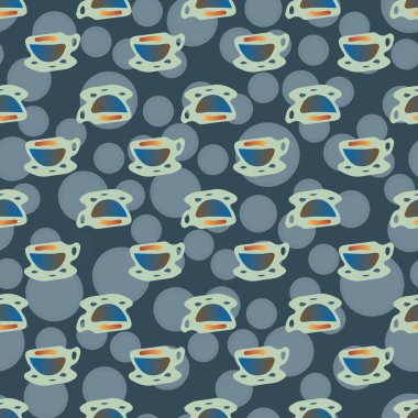 Bardak kahve veya çay arka plan seamless modeli üzerinde noktalı.