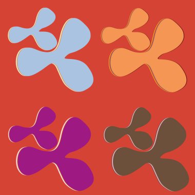 Su sıçramalarına ve parlak renkli boya arka plan üzerinde izole BLOB'lar vektör.