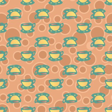 Bardak kahve veya çay arka plan seamless modeli üzerinde noktalı.