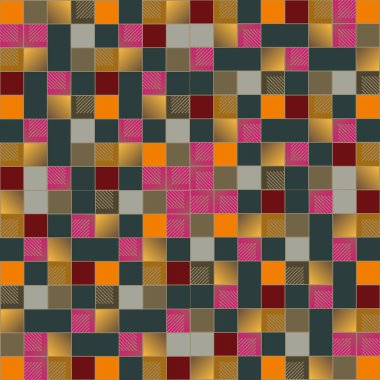 grafik Mozaik, vektör çizim küpleri ve kareler