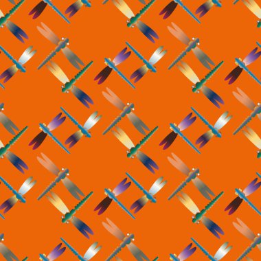 Dekoratif renkli seamless modeli ile şirin yusufçuk