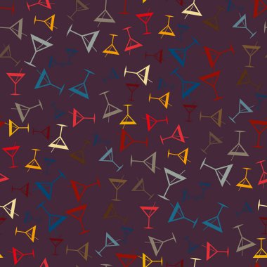 Tropik kokteyller desen, renkli kesintisiz vektör çizim