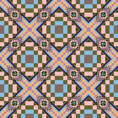 Geometrik etnik desen sorunsuz tasarım arka plan veya duvar kağıdı için