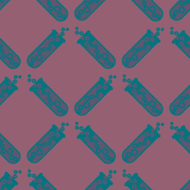 Kimya test tüpleri parlak arka plan üzerinde. Seamless modeli.