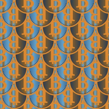 Renkli bitcoins işaretleri ile mali seamless modeli