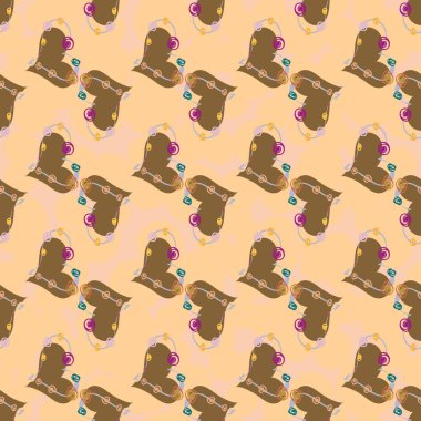 Soyut kalp doodle arka plan için seamless modeli