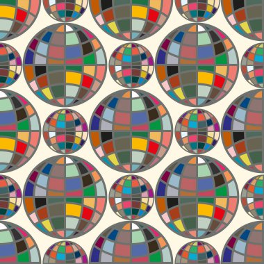 Renkli mozaik küre ile Seamless Modeli