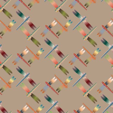 Dekoratif renkli seamless modeli ile şirin yusufçuk