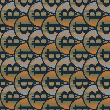 Renkli bitcoins işaretleri ile mali seamless modeli