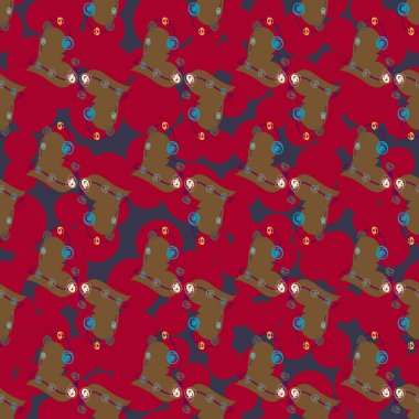 Soyut kalp doodle arka plan için seamless modeli