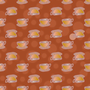 Bardak kahve veya çay arka plan seamless modeli üzerinde noktalı.