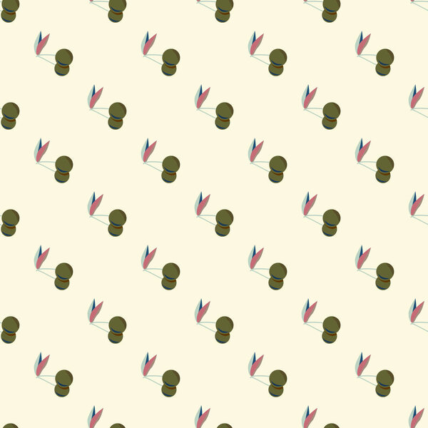 Cute cherries seamless pattern. Vector illustration.