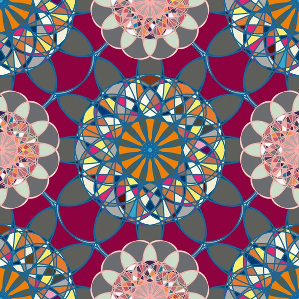 Абстрактный Цветочный Геометрический Бесшовный Рисунок Фона — стоковый вектор