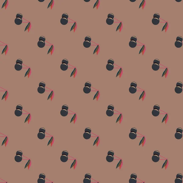 かわいいさくらんぼのシームレスなパターン ベクトル図 — ストックベクタ