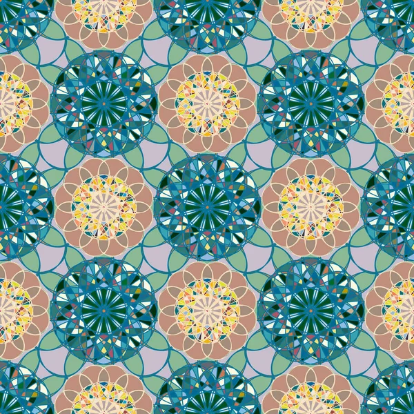 Abstract Kleurrijk Caleidoscopische Mozaïek Mandala Achtergrond — Stockvector